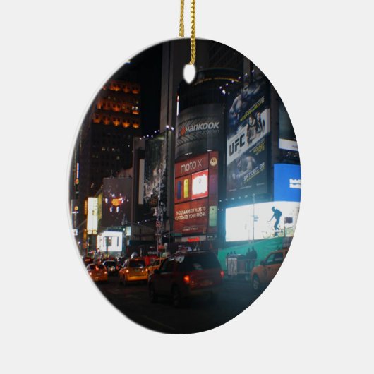 New York Broadway at night Keramisch Ornament (Rechts)