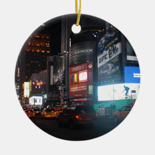 New York Broadway at night Keramisch Ornament (Voorkant)