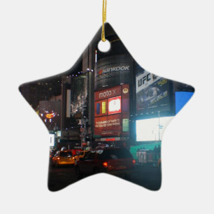 New York Broadway at night Keramisch Ornament