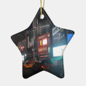 New York Broadway at night Keramisch Ornament (Links)