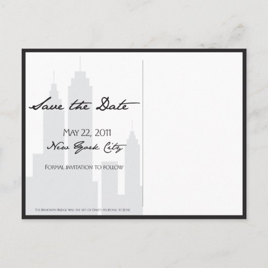 New York Brooklyn Bridge Bewaar de datum Aankondigingskaart (Achterkant)