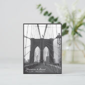 New York Brooklyn Bridge Bewaar de datum Aankondigingskaart (Staand voorkant)