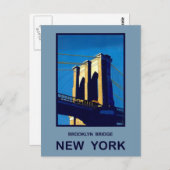 New York Brooklyn Bridge Briefkaart (Voorkant / Achterkant)