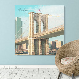 New York Brooklyn Bridge Canvas Afdruk