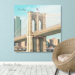 New York Brooklyn Bridge Canvas Afdruk