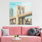 New York Brooklyn Bridge Canvas Afdruk (Insitu (Woonkamer))