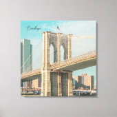 New York Brooklyn Bridge Canvas Afdruk (Voorkant)