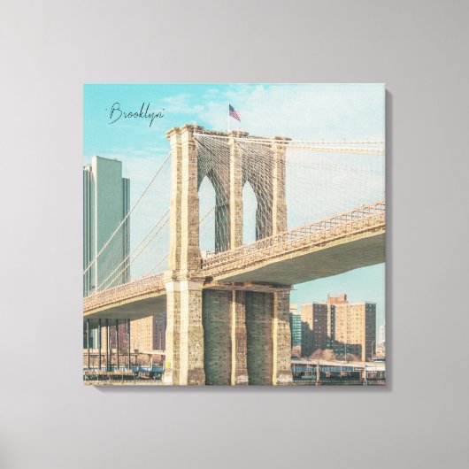 New York Brooklyn Bridge Canvas Afdruk (Voorkant)
