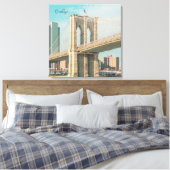 New York Brooklyn Bridge Canvas Afdruk (Insitu (Slaapkamer))