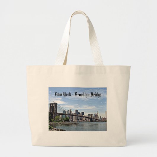 New York - Brooklyn Bridge Grote Tote Bag (Voorkant)