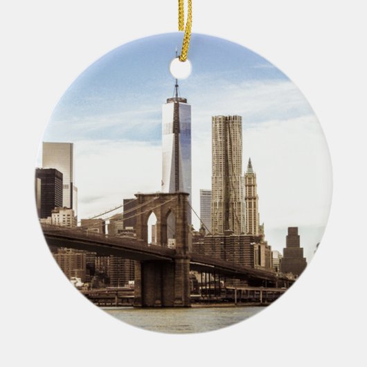 New York Brooklyn bridge Keramisch Ornament (Voorkant)