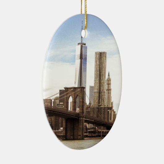 New York Brooklyn bridge Keramisch Ornament (Rechts)