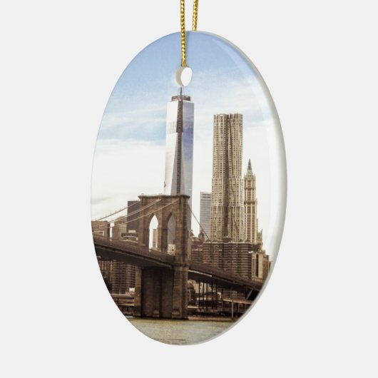 New York Brooklyn bridge Keramisch Ornament (Links)
