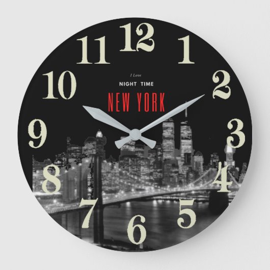 New York Brooklyn Bridge Large Clock Grote Klok (Voorkant)