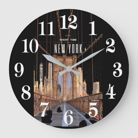 New York Brooklyn Bridge Large Clock Grote Klok (Voorkant)