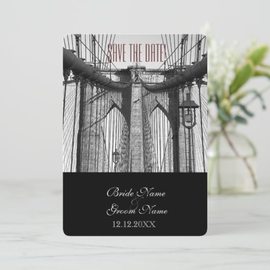 New York Brooklyn Bridge Save The Date (Staand voorkant)