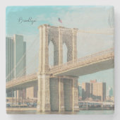 New York Brooklyn Bridge Stenen Onderzetter (Voorkant)