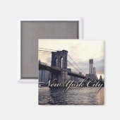 New York Brooklyn Bridge Sunset Magnet (Voorkant / Achterkant)