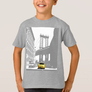 New York Brooklyn Gele Taxi Kinder Jongens Sjabloo T-shirt