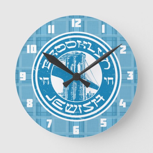 New York Brooklyn Jewish Clock Ronde Klok (Voorkant)