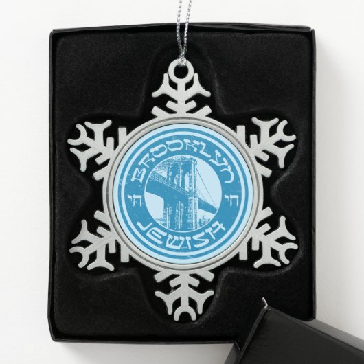 New York Brooklyn Joodse Vakantie Tin Sneeuwvlok Ornament (Kistje)