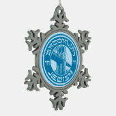 New York Brooklyn Joodse Vakantie Tin Sneeuwvlok Ornament (Links)