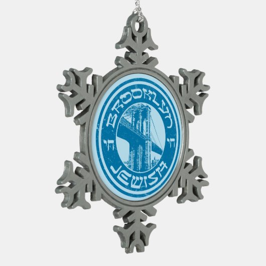 New York Brooklyn Joodse Vakantie Tin Sneeuwvlok Ornament (Links)