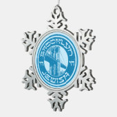 New York Brooklyn Joodse Vakantie Tin Sneeuwvlok Ornament (Rechts)