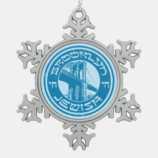 New York Brooklyn Joodse Vakantie Tin Sneeuwvlok Ornament (Voorkant)