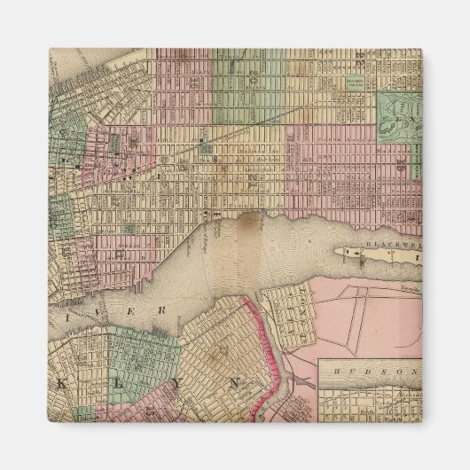 New York, Brooklyn Map van Mitchell Magneet (Voorkant)