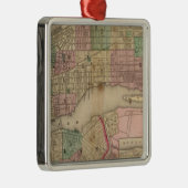 New York, Brooklyn Map van Mitchell Metalen Ornament (Rechts)