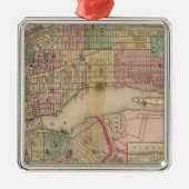 New York, Brooklyn Map van Mitchell Metalen Ornament (Voorkant)