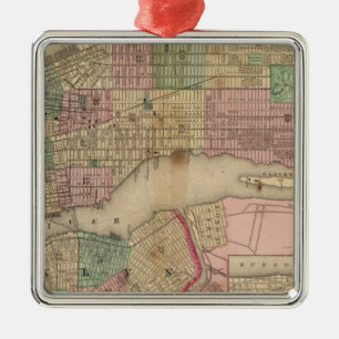 New York, Brooklyn Map van Mitchell Metalen Ornament