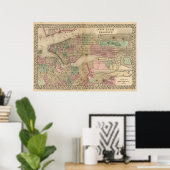 New York, Brooklyn Map van Mitchell Poster (Thuiskantoor)