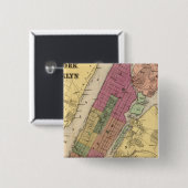 New York, Brooklyn Vierkante Button 5,1 Cm (Voorkant /achterkant)