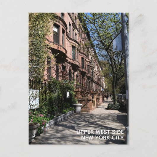 New York Brownstone Upper West Side Buildings NYC Briefkaart (Voorkant)