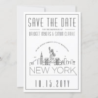 New York bruiloft | Gestileerde skyline De datum o