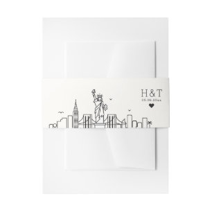 New York bruiloft   Gestileerde skyline monogram Uitnodigingen Wikkel