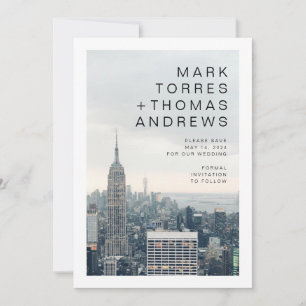 New York Bruiloft Save the Date Kaart