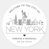 New York bruiloft | Welkom Favor Ronde Sticker (Voorkant)