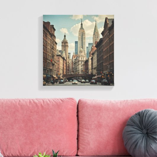 New York bruisende stad Canvas Afdruk (Insitu (Woonkamer))