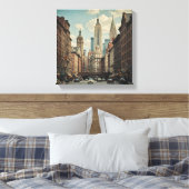 New York bruisende stad Canvas Afdruk (Insitu (Slaapkamer))