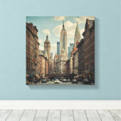 New York bruisende stad Canvas Afdruk (Insitu (Houten vloer))
