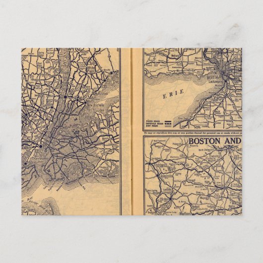 New York, Buffalo, Boston Briefkaart (Voorkant)