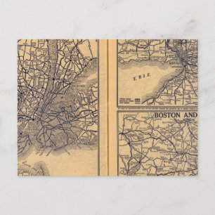 New York, Buffalo, Boston Briefkaart