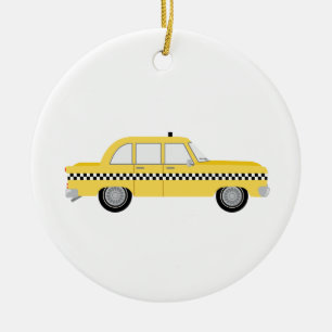 New York Cab Keramisch Ornament