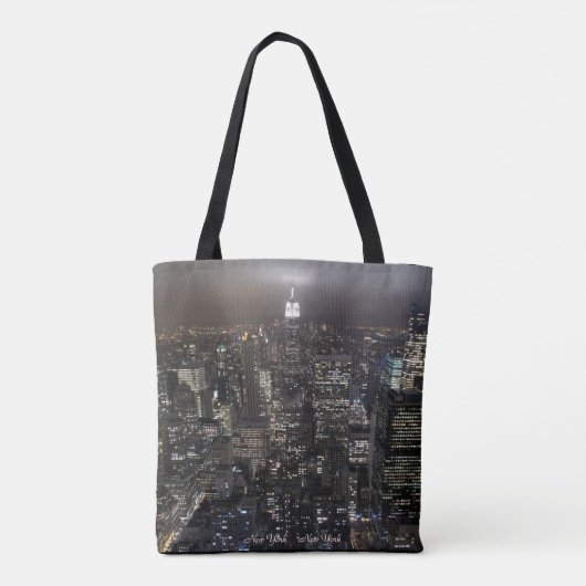 New York Canvas tas Personalized NYC City Lights B (Achterkant)