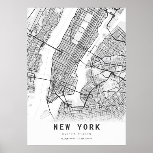 New York Cartography Stadsplattegrond Poster (Voorkant)