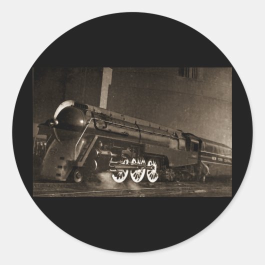 New York Central Art Deco Trein Ronde Sticker (Voorkant)