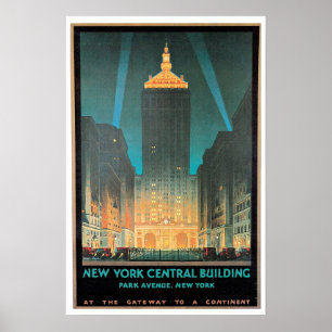  New York Central Building Travel AD Poster